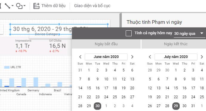 Cách thêm date range (phạm vi ngày) vào báo cáo Google Data Studio
